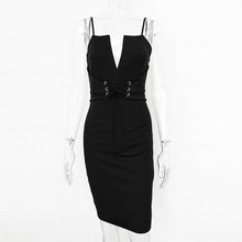 Load image into Gallery viewer, Lace Up Front Bodycon Dress - SexyBling