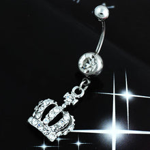 Load image into Gallery viewer, Crown Belly Button Ring - SexyBling