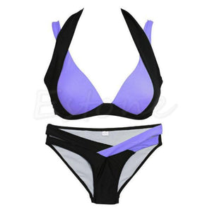 Halter Cut Out 2 Piece Bikini Set - SexyBling