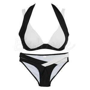 Halter Cut Out 2 Piece Bikini Set - SexyBling