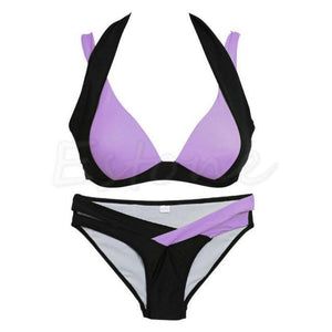 Halter Cut Out 2 Piece Bikini Set - SexyBling