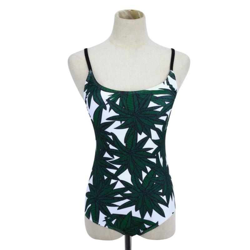 Halter Straps  Coco Palm Trees One Piece Swimsuit - SexyBling