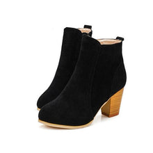 Load image into Gallery viewer, High Heel Suede Ankle Boots With Side Zip - SexyBling