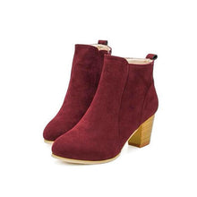 Load image into Gallery viewer, High Heel Suede Ankle Boots With Side Zip - SexyBling