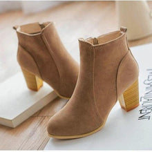 Load image into Gallery viewer, High Heel Suede Ankle Boots With Side Zip - SexyBling