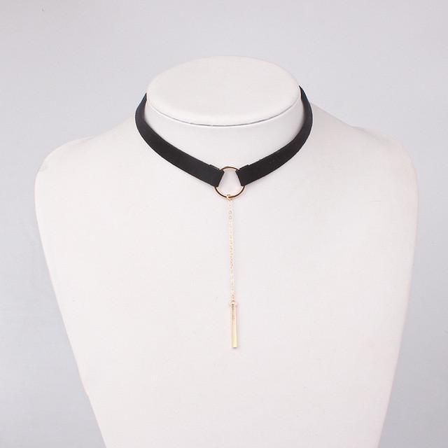 High Quality Zinc Alloy Leather Choker Necklace - SexyBling