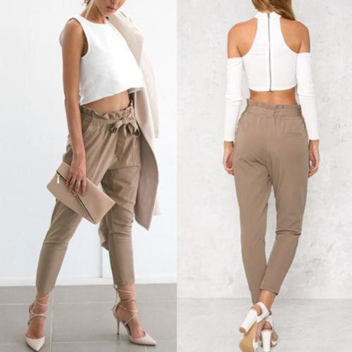 High Waist Harem Pant With Rope Belt - SexyBling