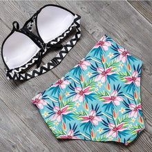 Load image into Gallery viewer, Floral High Waisted Brazilian Bikini - SexyBling