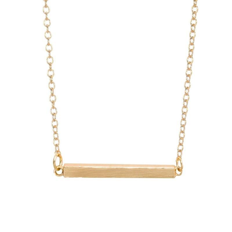 Horizontal Bar Pendant Necklace - SexyBling