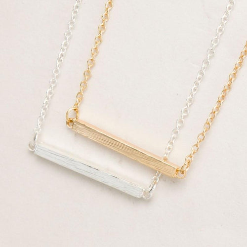 Horizontal Bar Pendant Necklace - SexyBling