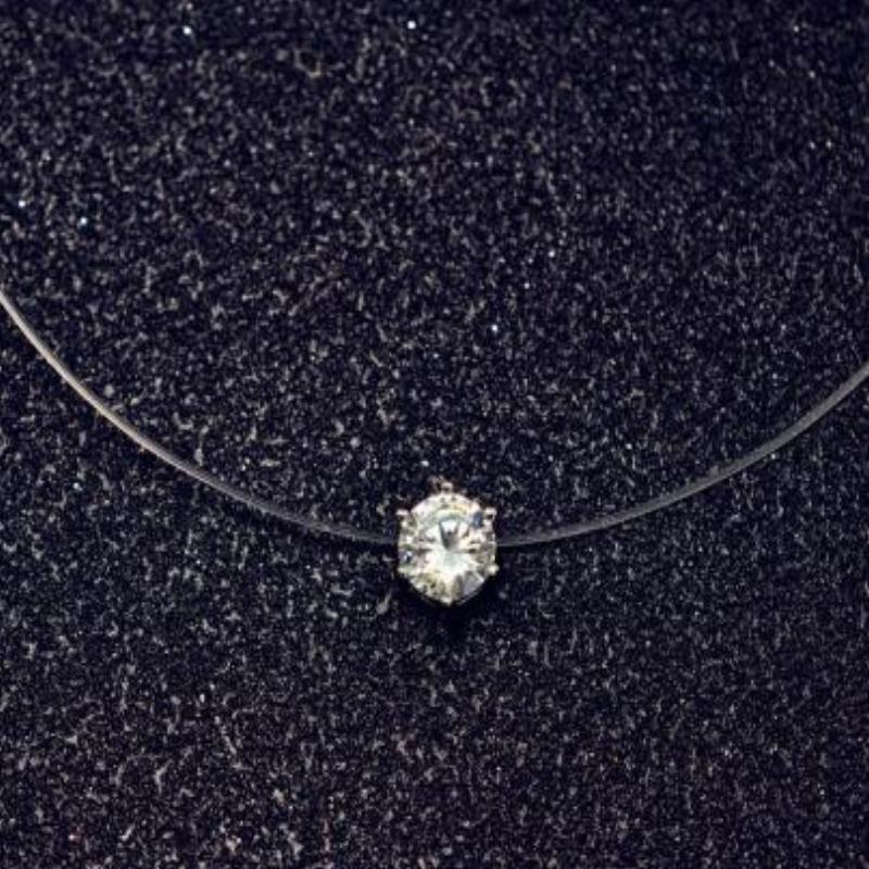 Invisible Wire Zircon Necklace - SexyBling