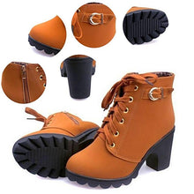 Load image into Gallery viewer, Lace Up Ankle Platform Boots - SexyBling
