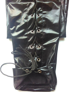 Lace Up Front Faux Leather Pant - SexyBling