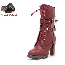 Load image into Gallery viewer, Ladies Lace Up Boots Knee High - SexyBling