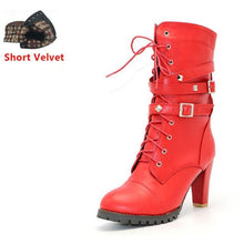 Load image into Gallery viewer, Ladies Lace Up Boots Knee High - SexyBling