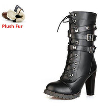 Load image into Gallery viewer, Ladies Lace Up Boots Knee High - SexyBling