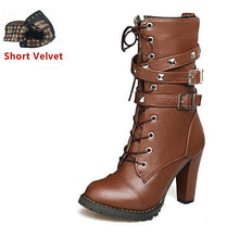 Load image into Gallery viewer, Ladies Lace Up Boots Knee High - SexyBling