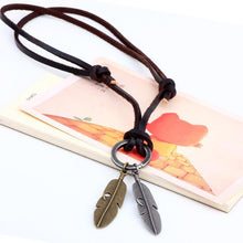 Load image into Gallery viewer, Leaf Pendant With Leather Chain - SexyBling