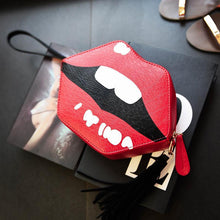 Load image into Gallery viewer, Lip Shaped Leather Purse