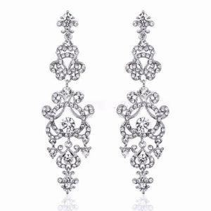 Long Crystal Chandelier Earrings - SexyBling