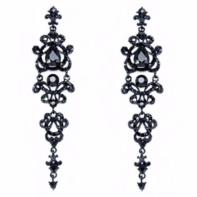 Long Gothic Chandelier Earrings - SexyBling