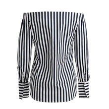 Load image into Gallery viewer, Long Sleeve Off Shoulder Stripe Shirt - SexyBling