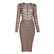 Load image into Gallery viewer, Long Sleeve Studded Bandage Dress - SexyBling