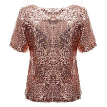 Load image into Gallery viewer, Loose Off Shoulder Sequin Blouse Top - SexyBling