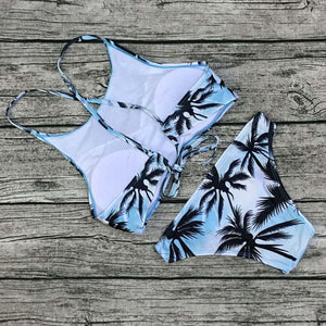 Low Waisted Halter Top Bikini Set - SexyBling