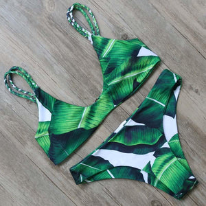 Low Waisted Halter Top Bikini Set - SexyBling