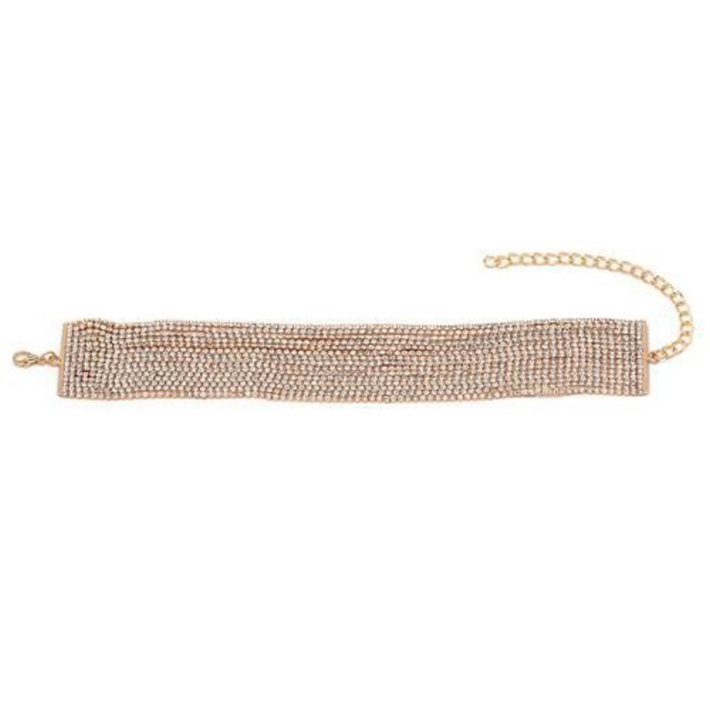 Luxury Chain Rhinestone Choker Necklace - SexyBling