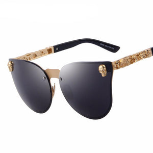 Metal Frame Sunglasses With Skulls On Side - SexyBling