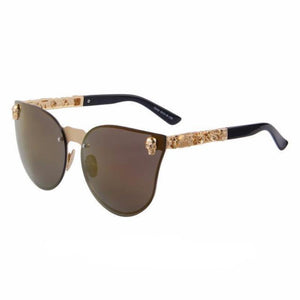 Metal Frame Sunglasses With Skulls On Side - SexyBling