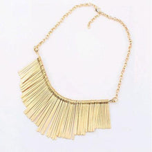 Load image into Gallery viewer, Metal Tassel Bib Necklace - SexyBling