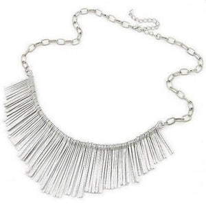 Metal Tassel Bib Necklace - SexyBling