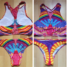 Load image into Gallery viewer, Mid Waist Halter Boho Bikini Set - SexyBling