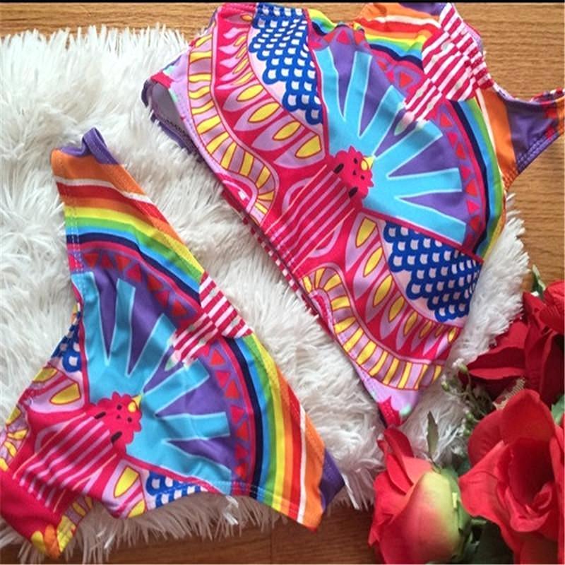 Mid Waist Halter Boho Bikini Set - SexyBling