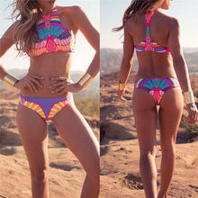 Load image into Gallery viewer, Mid Waist Halter Boho Bikini Set - SexyBling