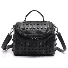 Load image into Gallery viewer, Mini Leather Messenger Bag With Multi Rivets