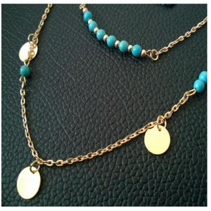 Multi Layer Chain and Bead Necklace - SexyBling