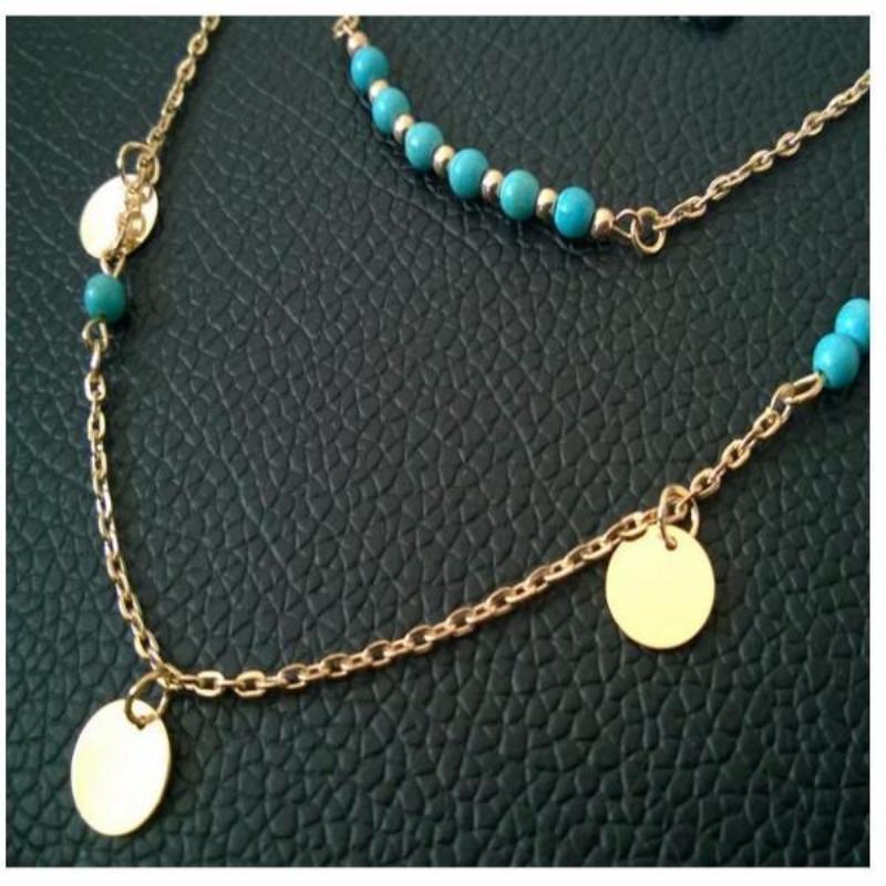 Multi Layer Chain and Bead Necklace - SexyBling