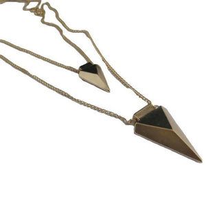 Multi Layer Metal Triangle Necklace - SexyBling
