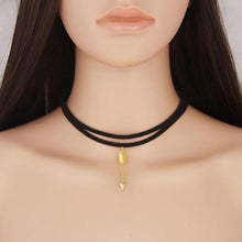 Load image into Gallery viewer, Multi layered Leather Arrow Choker Necklace - SexyBling