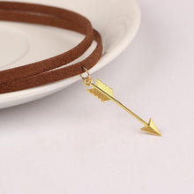 Load image into Gallery viewer, Multi layered Leather Arrow Choker Necklace - SexyBling