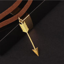 Load image into Gallery viewer, Multi layered Leather Arrow Choker Necklace - SexyBling