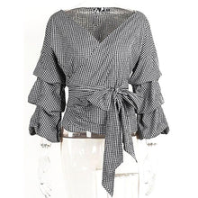 Load image into Gallery viewer, Off Shoulder Ruffle Shirt With Bow Tie - SexyBling