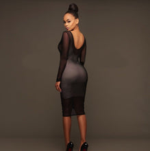 Load image into Gallery viewer, Off The Shoulder Mesh Bodycon Dress - SexyBling