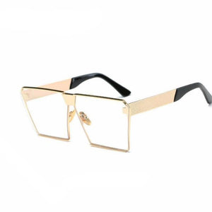 Oversized Square Flat Top Sunglasses - SexyBling