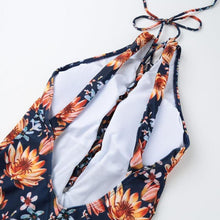 Load image into Gallery viewer, Print String Bandage Push Up One Piece Swimsuit for Women - SexyBling