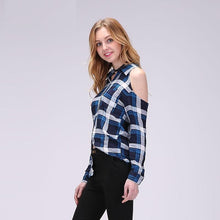 Load image into Gallery viewer, Retro Off Shoulder Plaid Top - SexyBling